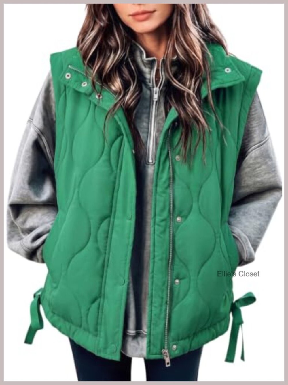 Womens Quilted Puffer Vest Lightweight Sleeveless Zip Drawstring Jacket